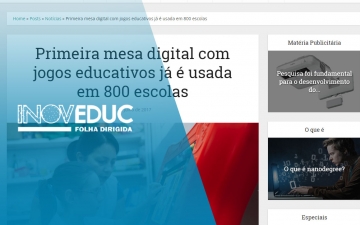 Primeira mesa digital com jogos educativos já é usada em 800 escolas